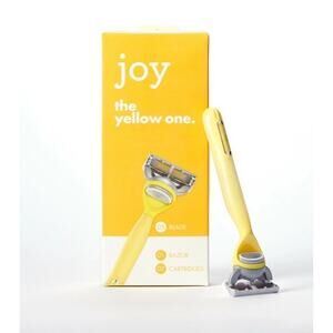Joy Razor 5 Blades 2 Cartridges Refills (Yellow) Shaver